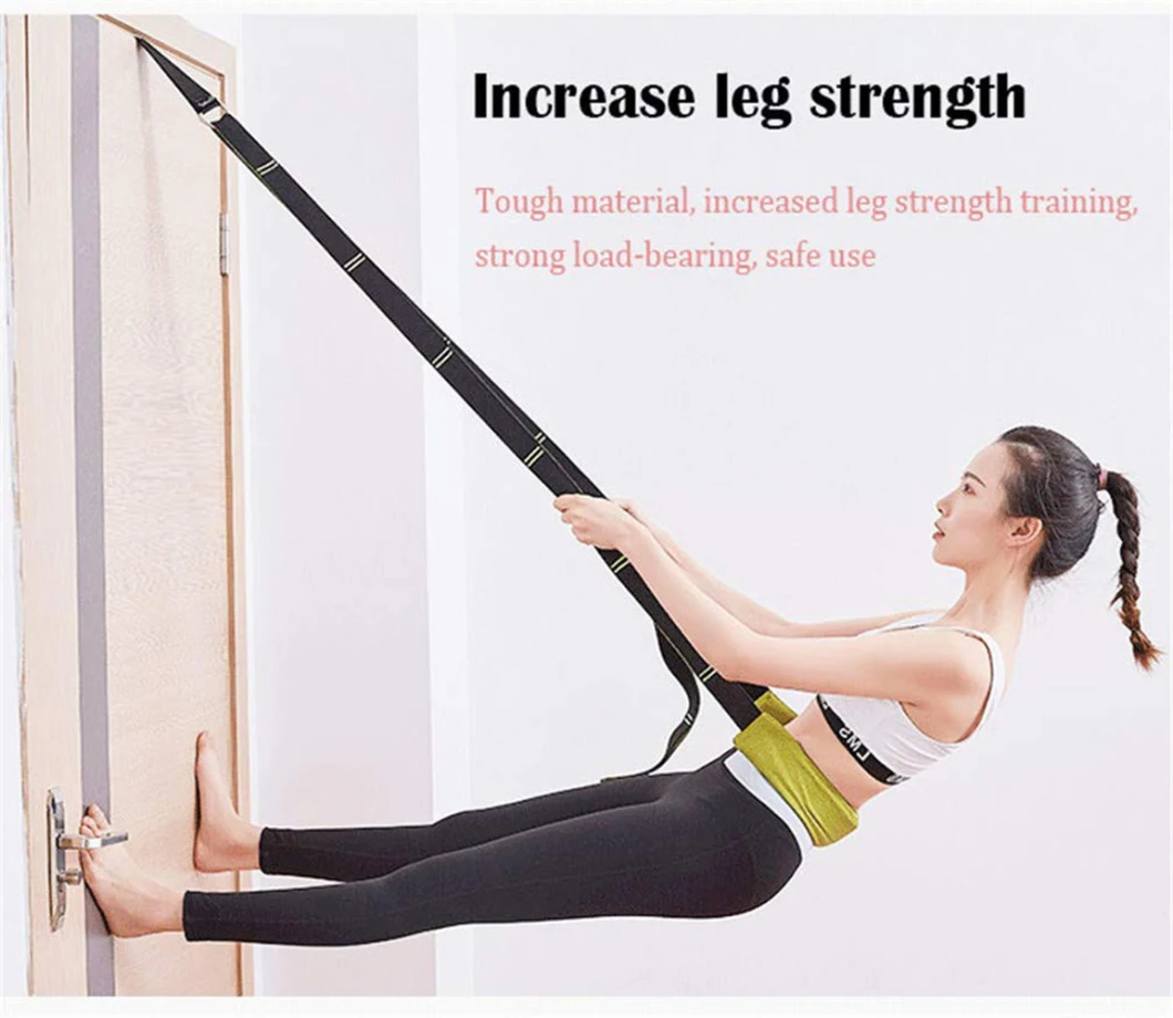 Multifunction Yoga Leg Stretcher Strap W/Door Anchor Waist Back Stretch Band Door Flexibility for Fitness Dance Yoga Gymnastics Cheer Splits Training Esg13007