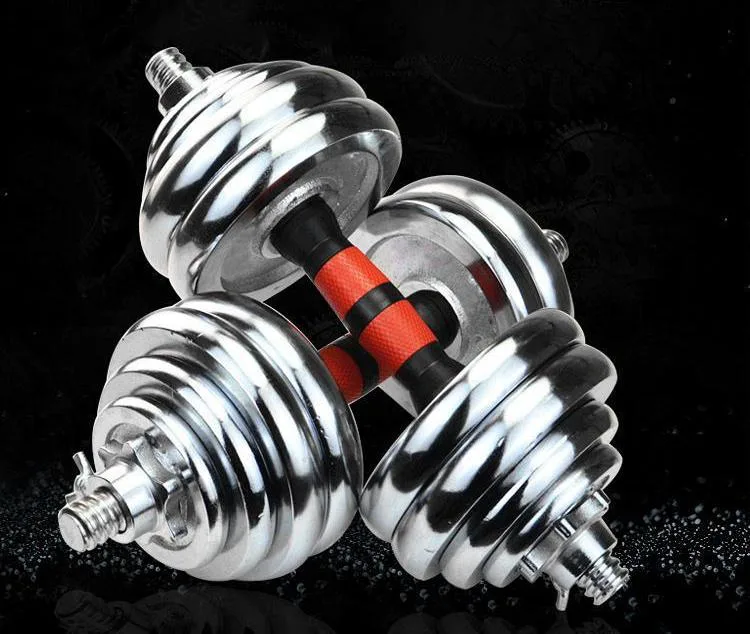 Dumbbell Set Sale Suitable for Home Gym Fitness Equipment Electroplating Adjustable Dumbbell Barbell Set