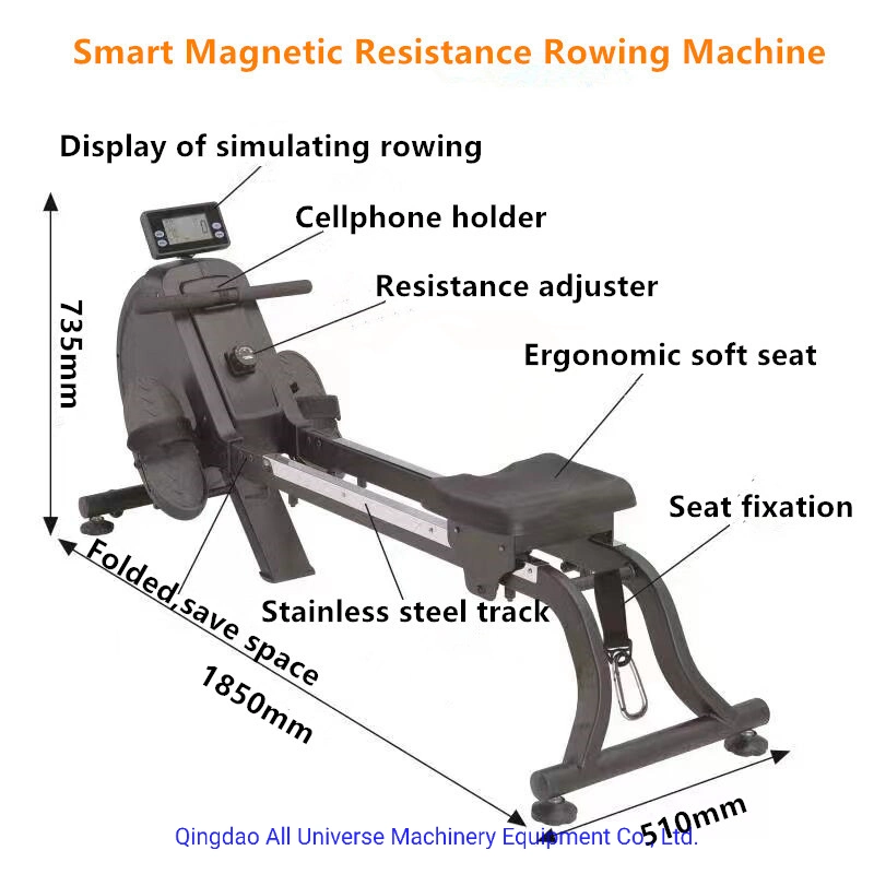 New Design Gym Indoor Professional Fitness Rower Foldable Magnetic Resistance Rowing Machine