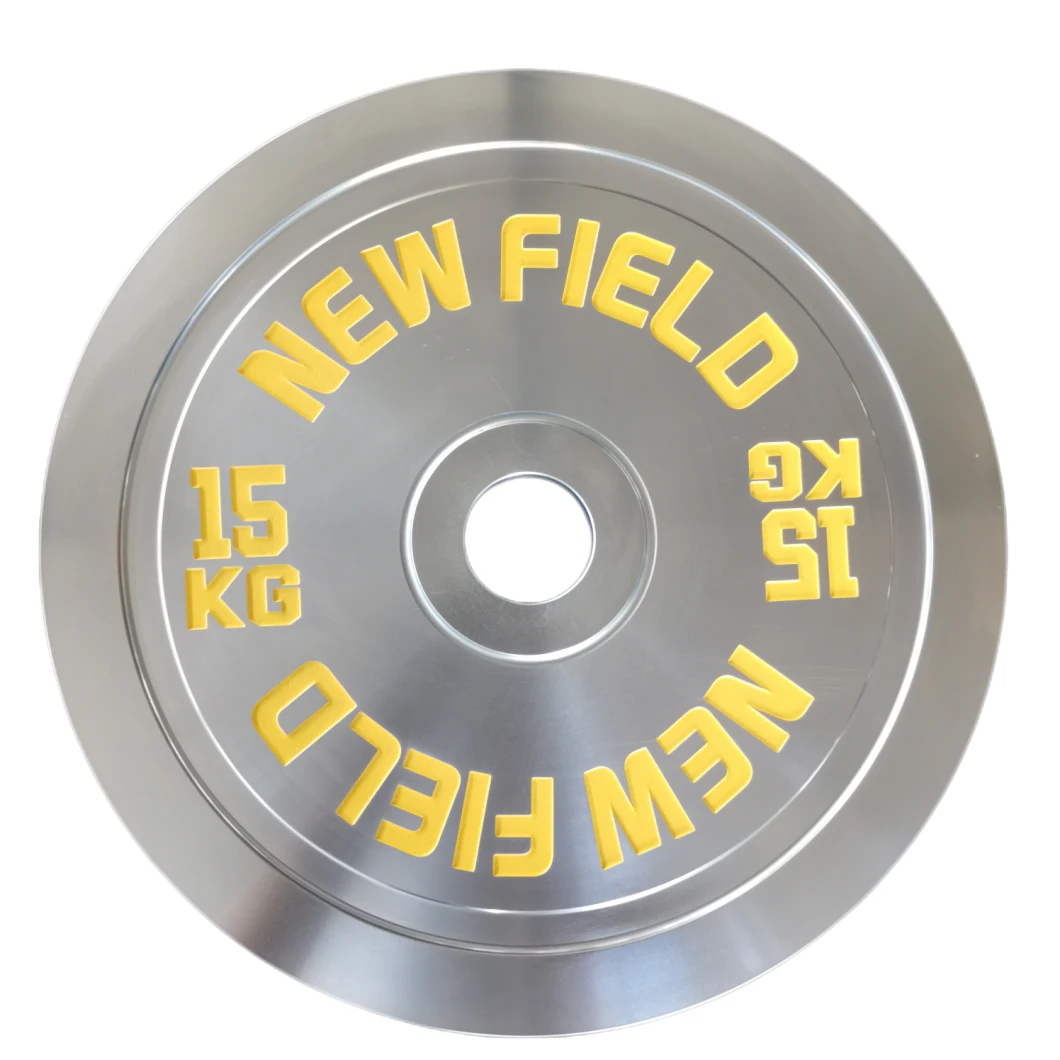 OEM Custom Logo Powerlifting Debossed Logo Hard Chromed 0.25-25kg +-10g Metal Barbell Plate Set for Home Gym