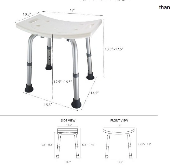 Hot Selling Steel Folding Shower Chair PE Material Seat Board Anti-Slip Foot Pad Easy Fold Bath Bench Get CE Rehabilitation Medical Equipment