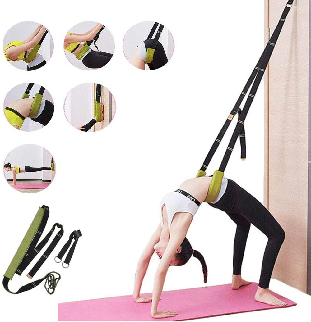 Yoga Leg Stretcher Strap with Door Anchor Waist Back Stretch Band Flexibility for Fitness Bl13007