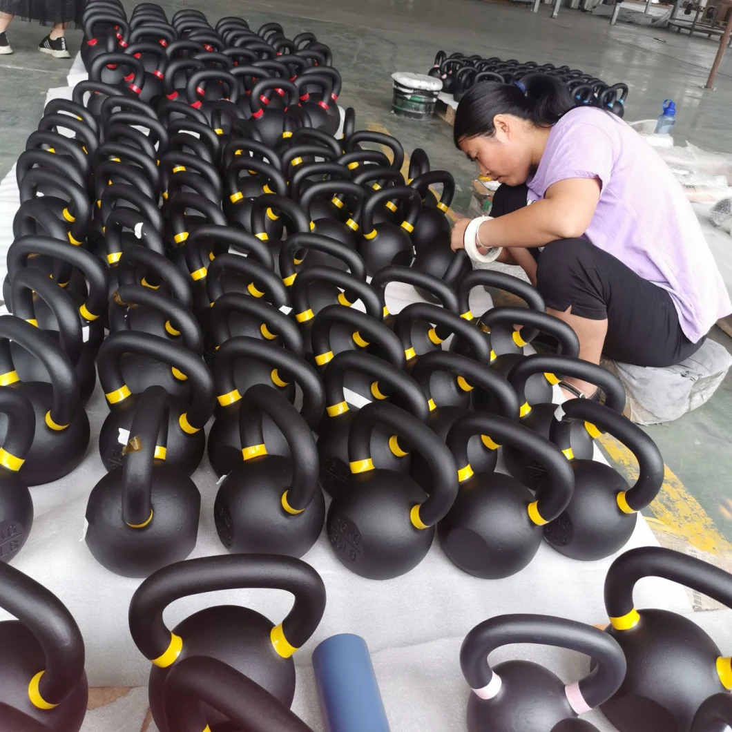 Newfield Fitness Equipment Factory Bodybuilding Workout Black Powder Coated Cast Iron Classic Gravity Kettlebell for Strength Training