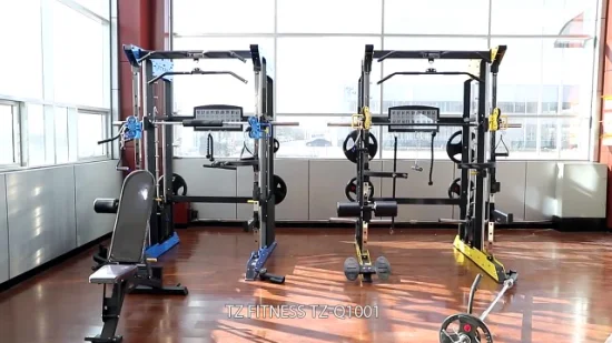 Máquina de fuerza comercial Entrenamiento deportivo Culturismo Power Squat All in One Trainer Rack Multifuncional Smith Machine Fitness Gym Equipment para uso doméstico