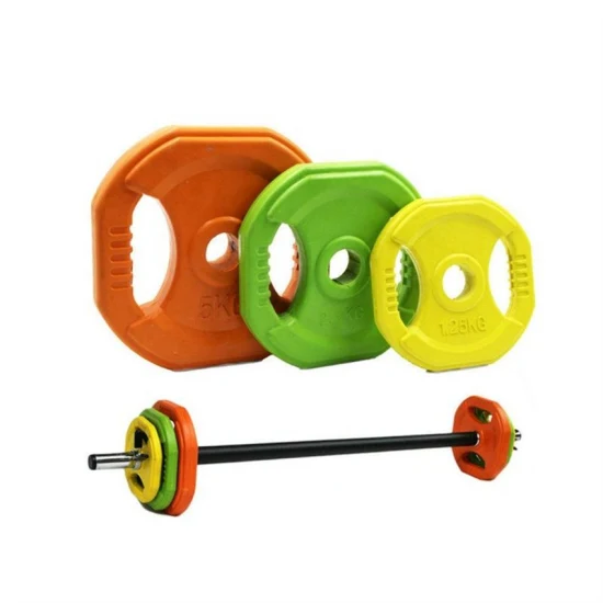 Juego de pesas aeróbicas para levantamiento de pesas, placa de peso para gimnasio, bilanciere recto, Piercing de seguridad, levantamiento de pesas, barra industrial, 20 kg, juego de pesas para cuerpo de estudio para mujeres