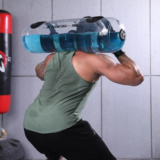 Bolsa de agua transparente para inyección de agua de gimnasio y bolsa de energía de inyección de agua portátil para ejercicio de peso